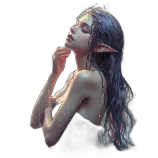 dress, face, mask, creature, fantasy art, concept art, watercolor, photorealistic transparent PNG cut-out