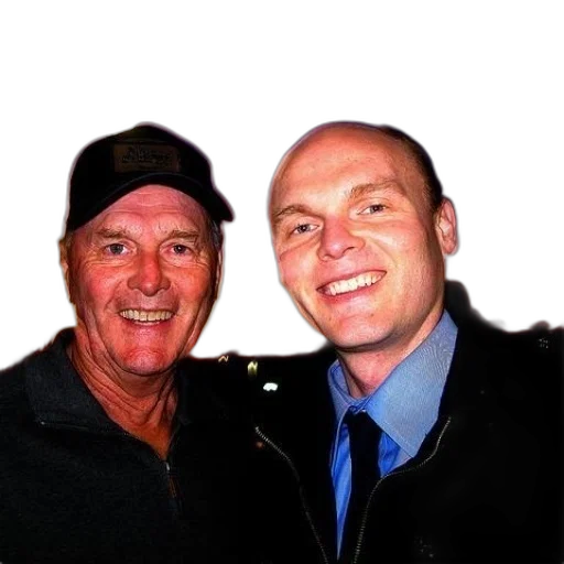 two, men, smiling, front transparent PNG cut-out