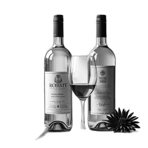 two, poster, ads, black, white, wine, brand, canvas transparent PNG cut-out