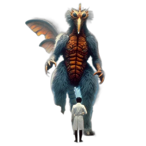 dragon, creature, animal, staff, concept art, 3d render, fantasy art, pixel art transparent PNG cut-out