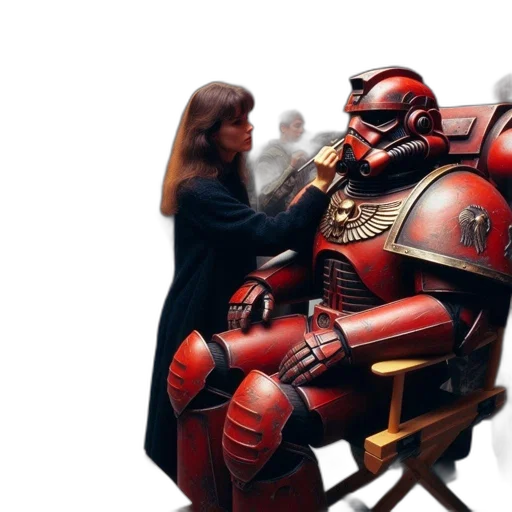 robot, concept art, comic book art, photorealistic, fantasy art, outer space, red, woman transparent PNG cut-out