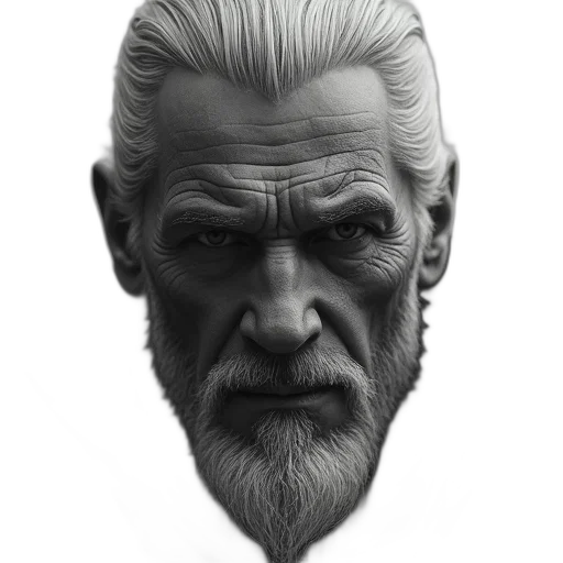 face, mask, hair, creature, photorealistic, fantasy art, concept art, pencil sketch transparent PNG cut-out