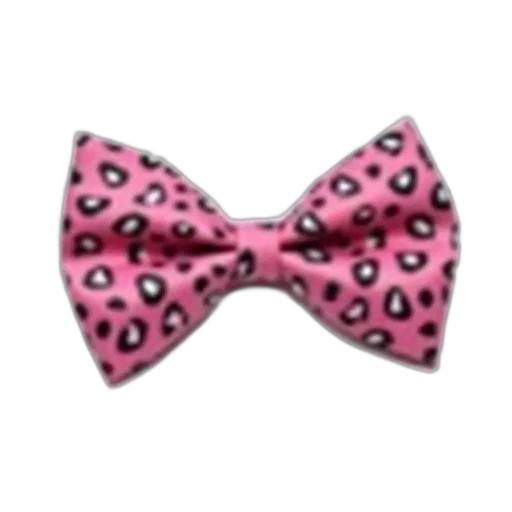 pink, bow, tie, leopard, print, pattern, displayed, against transparent PNG cut-out