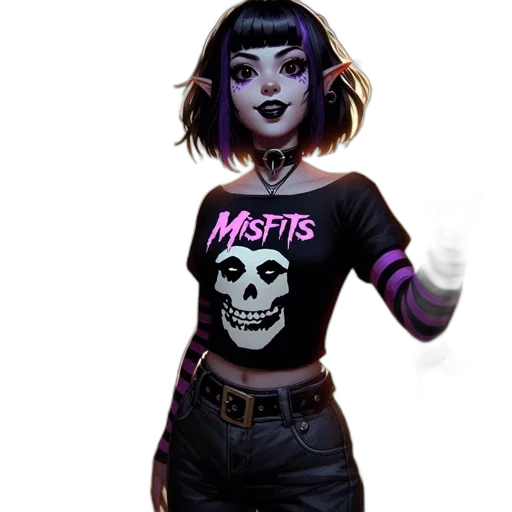 jacket, staff, comic book art, concept art, cyberpunk, fantasy art, neon lights, dark transparent PNG cut-out