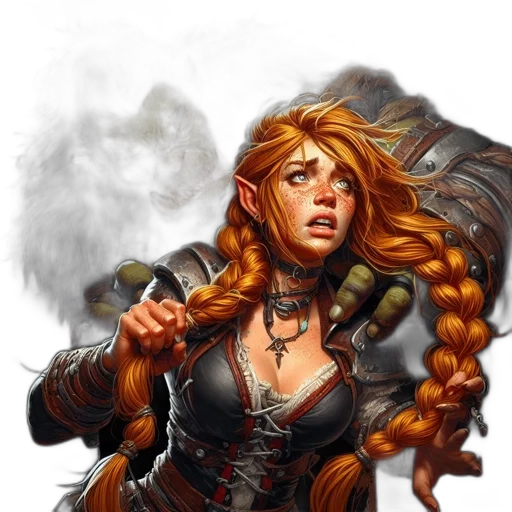 fantasy art, comic book art, concept art, photorealistic, fire, golden, dark, earth tones transparent PNG cut-out
