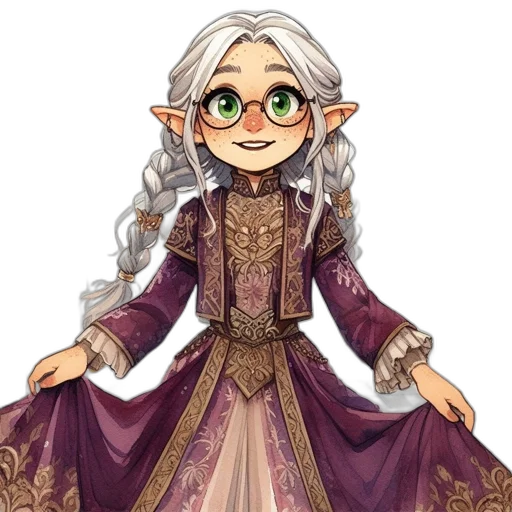 staff, dress, fantasy art, concept art, pixel art, cartoon, earth tones, elven transparent PNG cut-out