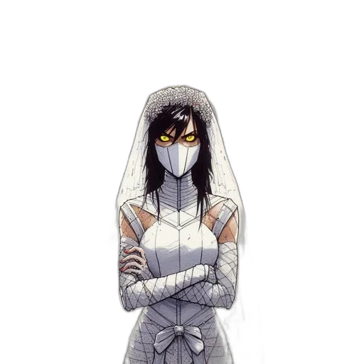 mask, dress, jacket, robot, concept art, comic book art, pixel art, anime transparent PNG cut-out