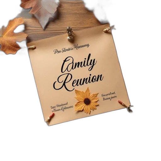 3d render, woodgrains, invite, family transparent PNG cut-out