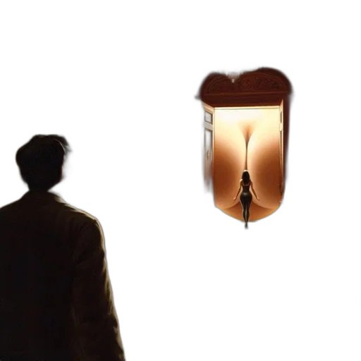 umbrella, staff, jacket, furniture, concept art, photorealistic, 3d render, night transparent PNG cut-out