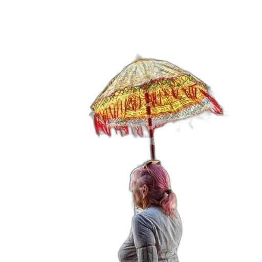 umbrella, staff, hat, jacket transparent PNG cut-out