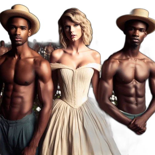 dress, concept art, earth tones, three, people, stand, together, grand transparent PNG cut-out