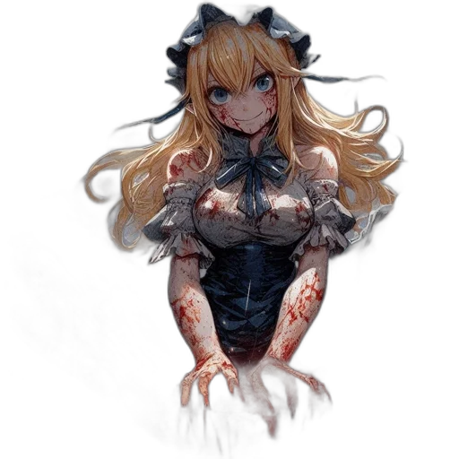 dress, weapon, creature, robot, concept art, fantasy art, anime, watercolor transparent PNG cut-out
