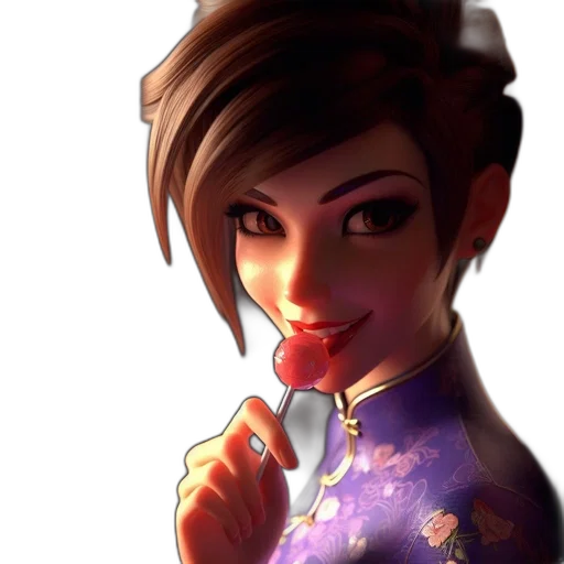 staff, face, concept art, 3d render, photorealistic, fantasy art, animated, female transparent PNG cut-out