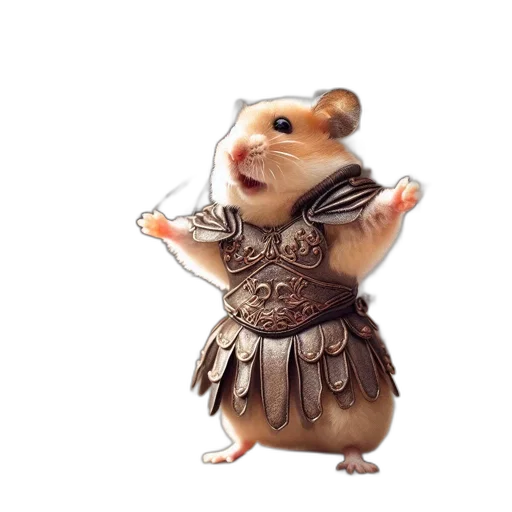 staff, animal, creature, concept art, fantasy art, 3d render, photorealistic, hamster transparent PNG cut-out
