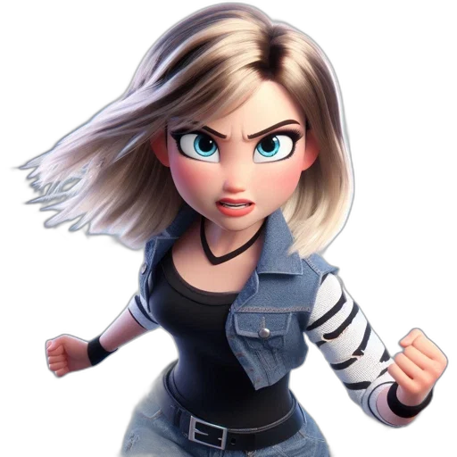 jacket, weapon, face, 3d render transparent PNG cut-out
