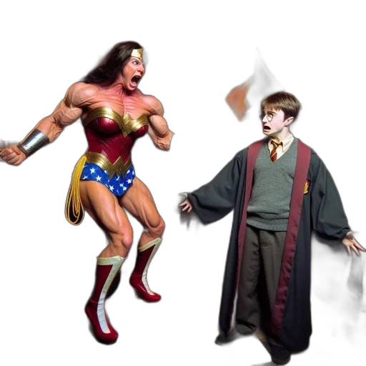 concept art, comic book art, 3d render, fantasy art, fire, muscular, wonder, woman transparent PNG cut-out