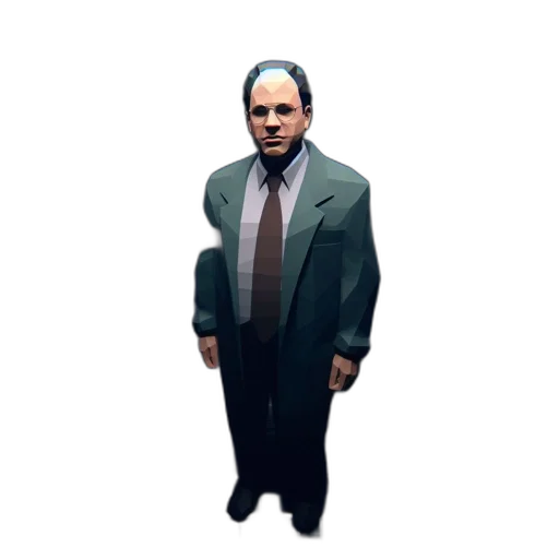 jacket, staff, creature, animal, concept art, pixel art, 3d render, photorealistic transparent PNG cut-out