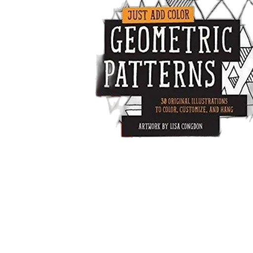 book, cover, colorful, geometric, pattern, featuring, triangles, various transparent PNG cut-out