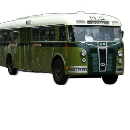 3d render, photorealistic, concept art, green, white, bus, letters, front transparent PNG cut-out