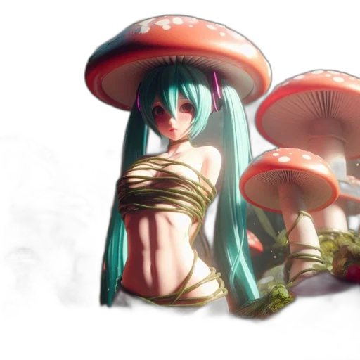 umbrella, hat, dress, food, concept art, fantasy art, 3d render, anime transparent PNG cut-out