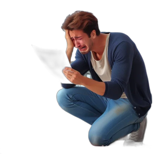 jacket, face, photorealistic, concept art, 3d render, emotionally, distraught, young transparent PNG cut-out