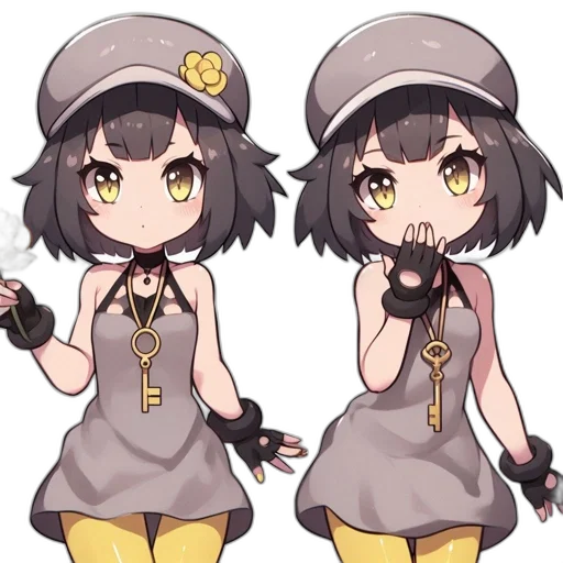 staff, dress, weapon, creature, anime, pixel art, concept art, cartoon transparent PNG cut-out