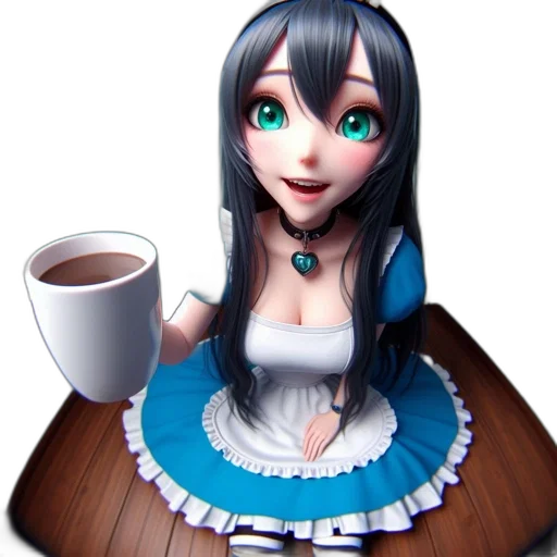 robot, dress, food, face, 3d render, anime, fantasy art, photorealistic transparent PNG cut-out