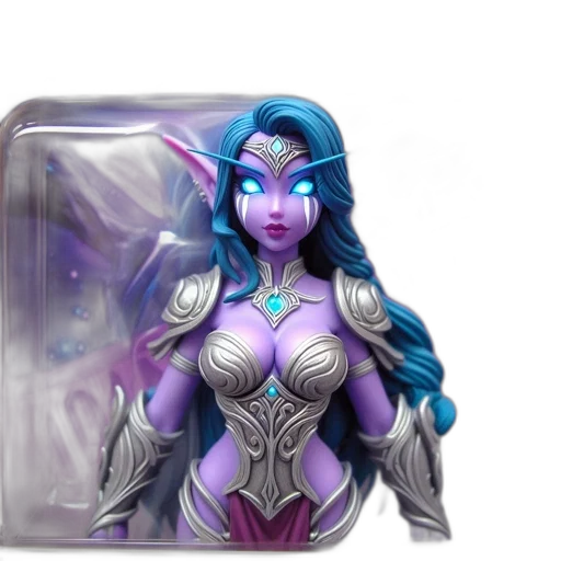 jewelry, fantasy art, concept art, 3d render, comic book art, collectible, figure, tyrande transparent PNG cut-out