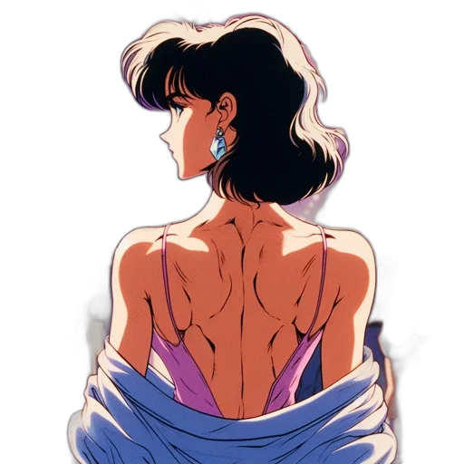 dress, jewelry, jacket, crown, vaporwave, watercolor, concept art, anime transparent PNG cut-out