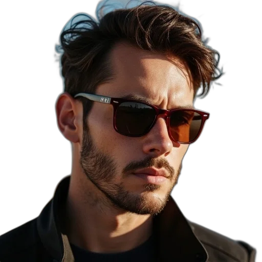 jacket, face, staff, hair transparent PNG cut-out