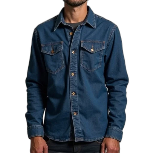 jacket, staff, blue, navy, denim, overshirt transparent PNG cut-out