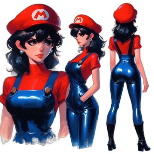 dress, concept art, comic book art, fantasy art, pixel art, red, monochrome, dark transparent PNG cut-out