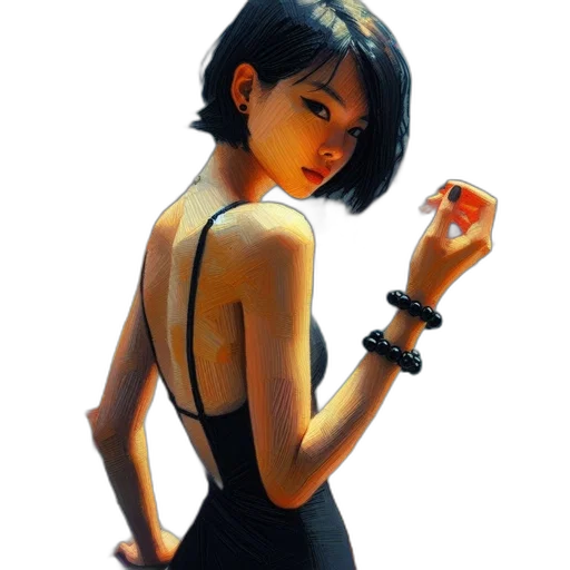 dress, jewelry, weapon, photorealistic, concept art, fantasy art, 3d render, dark transparent PNG cut-out