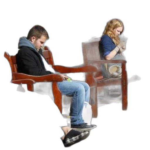 furniture, photorealistic, concept art, oil painting, 3d render, people, sitting, wooden transparent PNG cut-out