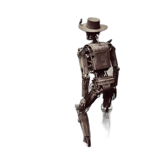 robot, weapon, staff, animal, concept art, 3d render, cyberpunk, pixel art transparent PNG cut-out