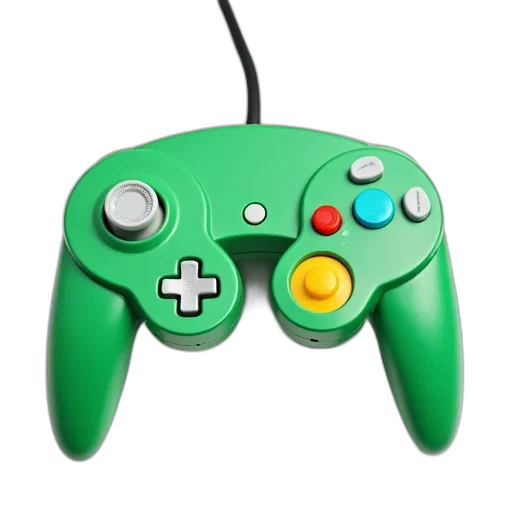 weapon, 3d render, concept art, photorealistic, pixel art, green, nintendo, wii transparent PNG cut-out