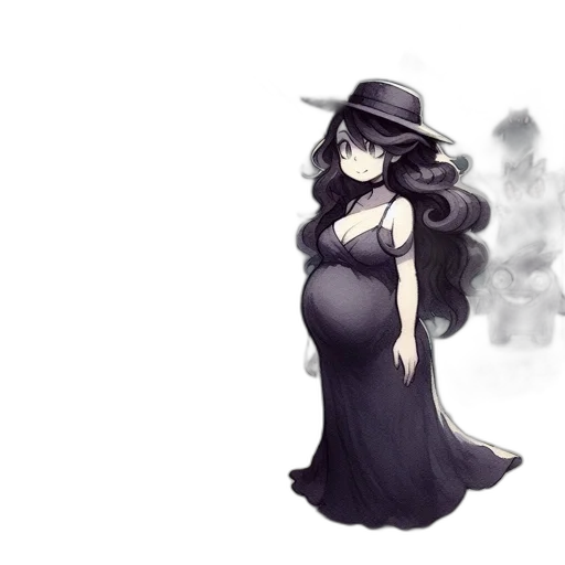 dress, hat, crown, staff, concept art, fantasy art, pixel art, anime transparent PNG cut-out