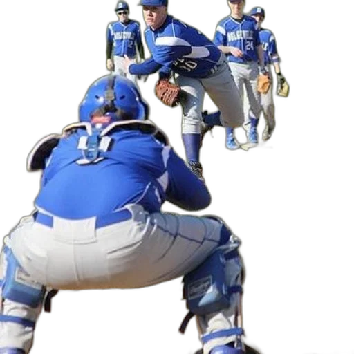 robot, creature, animal, concept art, baseball, player, blue, uniform transparent PNG cut-out