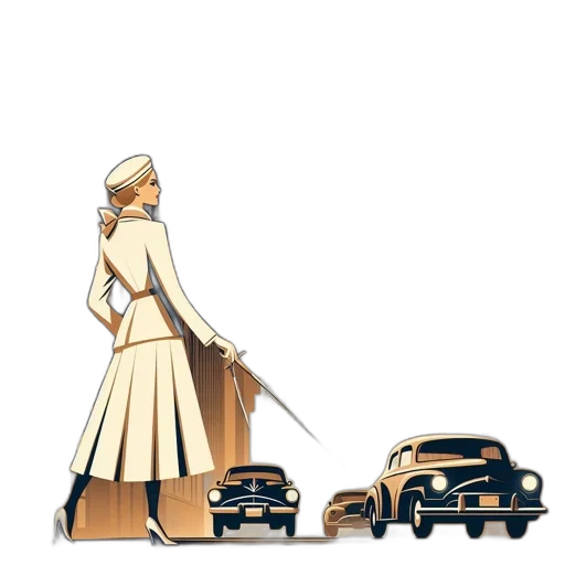 car, concept art, pixel art, city street, art, deco, illustration, presents transparent PNG cut-out