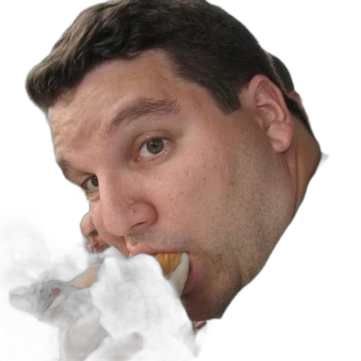 face, food, staff, creature, photorealistic, man, eating, hot transparent PNG cut-out