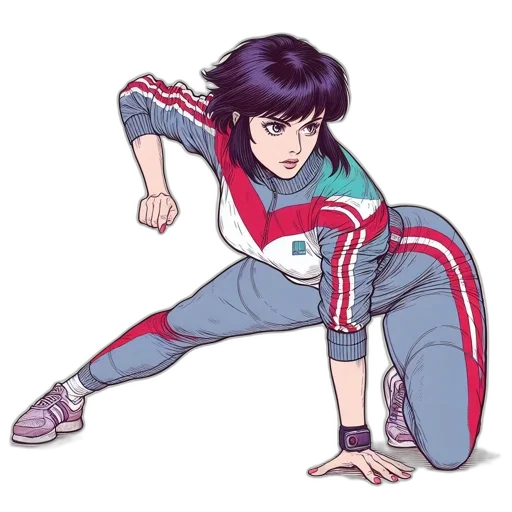 jacket, weapon, shoes, anime, concept art, vaporwave, comic book art, pastel transparent PNG cut-out