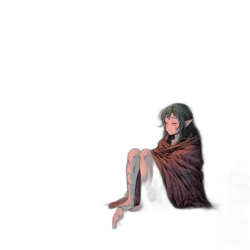 creature, face, dress, dragon, concept art, watercolor, fantasy art, comic book art transparent PNG cut-out