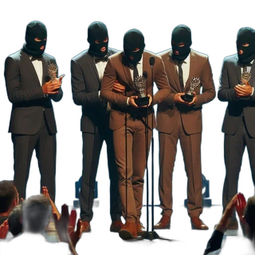 mask, shoes, concept art, five, individuals, suits, masks, hold transparent PNG cut-out