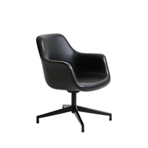 furniture, 3d render, black, modern, ergonomic, chair, sleek, design transparent PNG cut-out