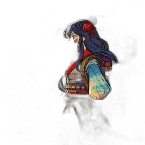 dress, jacket, crown, mask, concept art, watercolor, fantasy art, pixel art transparent PNG cut-out