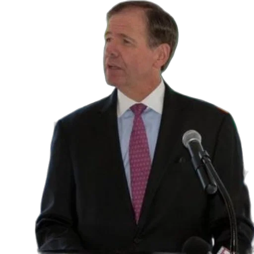staff, man, suit, stands, podium, microphone, front, green transparent PNG cut-out