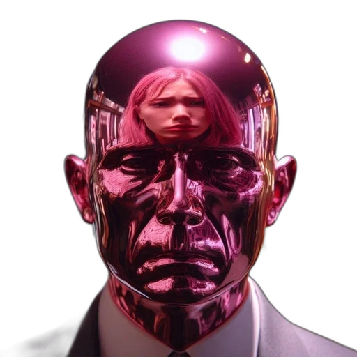face, mask, robot, cyberpunk, concept art, comic book art, 3d render, picture transparent PNG cut-out