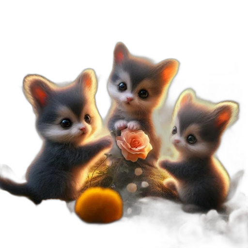 photorealistic, oil painting, 3d render, fantasy art, snow, fire, three, gray transparent PNG cut-out