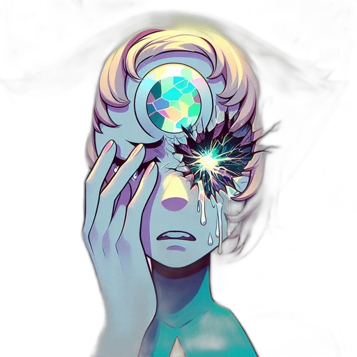 mask, face, crown, concept art, fantasy art, anime, vaporwave, outer space transparent PNG cut-out