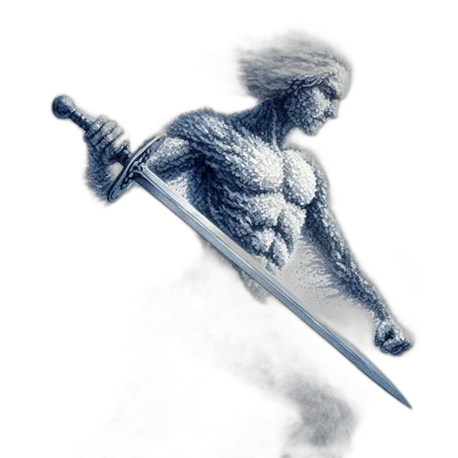 sword, weapon, staff, creature, fantasy art, concept art, comic book art, pencil sketch transparent PNG cut-out